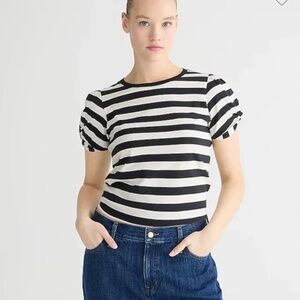 J. Crew Vintage Jersey T-Shirt Stripe Puff Sleeve (Size XS)